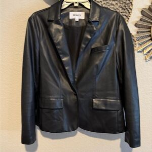 Black Vegan Leather Blazer